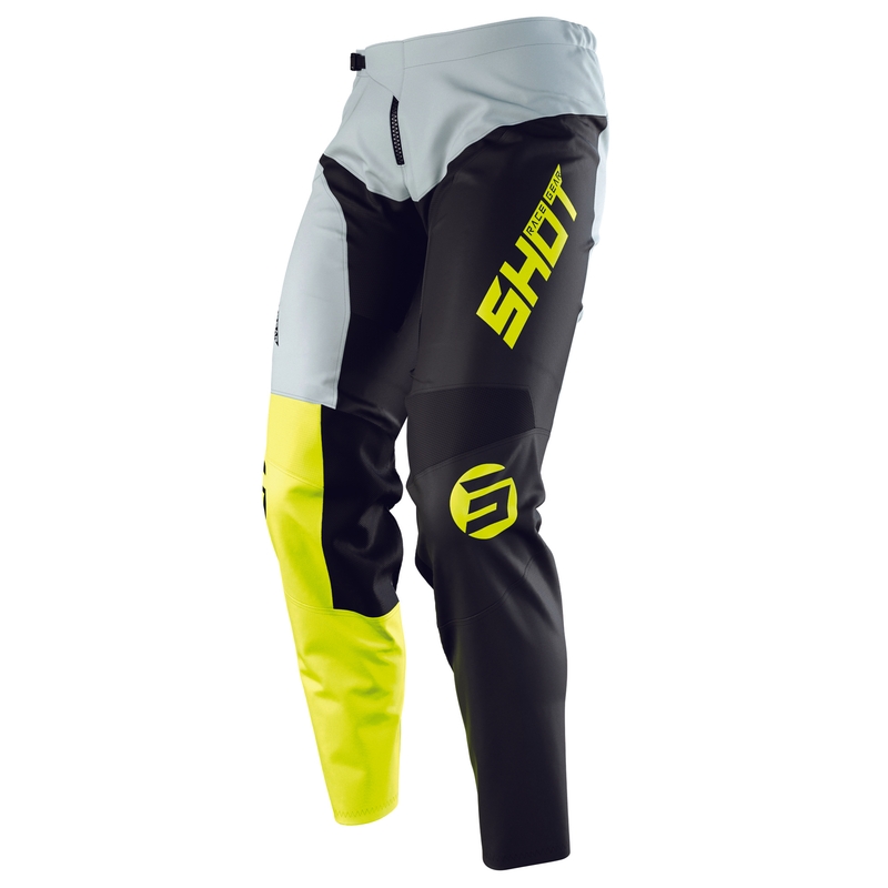 Dziecięce motocrossowe spodnie Shot Devo Storm czarno-szaro-fluo żółte wyprzedaż