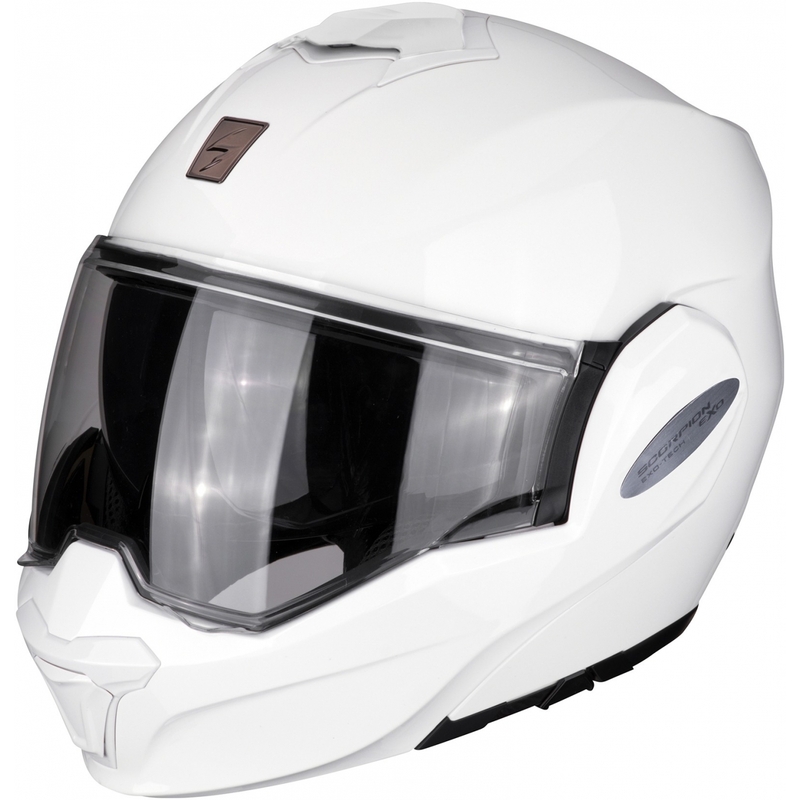 Kask z podnoszoną szczęką Scorpion EXO-TECH biały - II. jakość