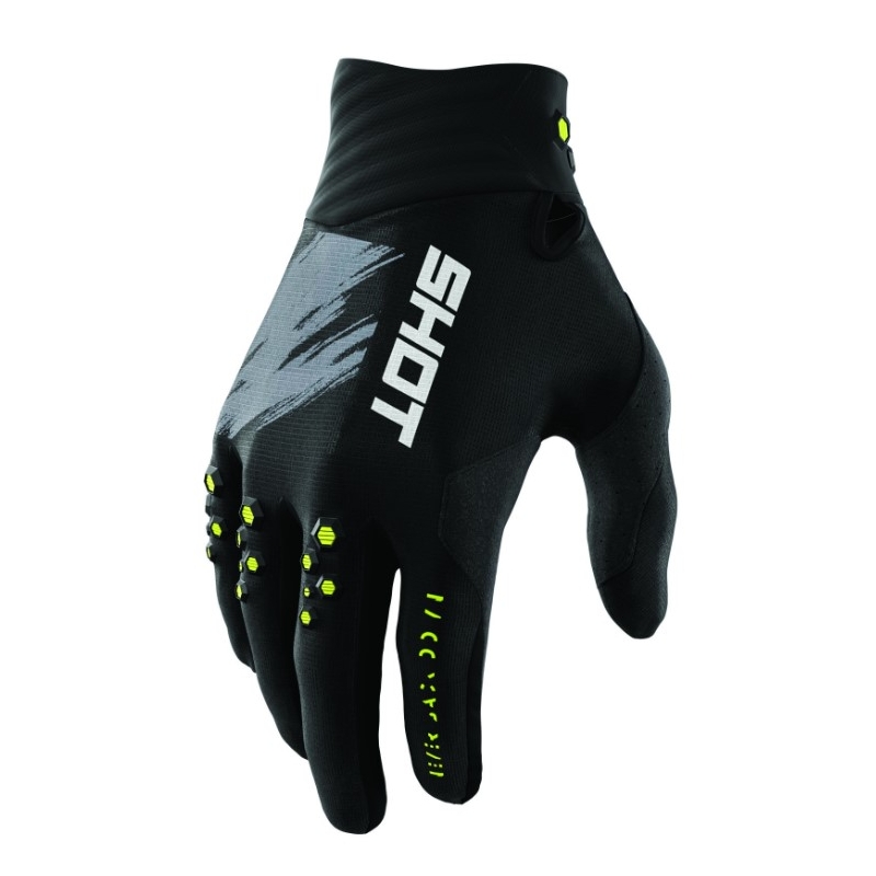 Motocrossowe rękawice Shot Contact Draw czarno-fluo żółte