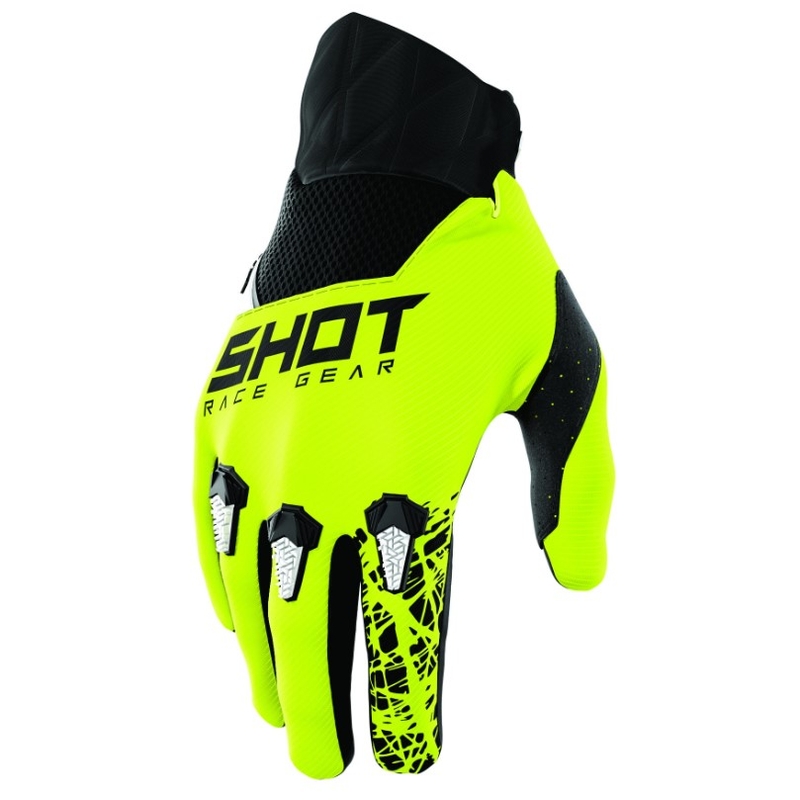 Dziecięce rękawice motocrossowe Shot Devo Storm czarno-fluo żółte