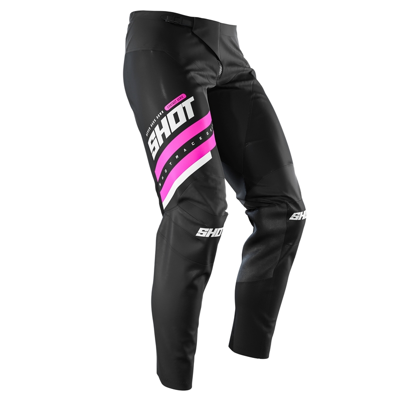 Motocrossowe spodnie Shot Contact Shining czarno-różowe