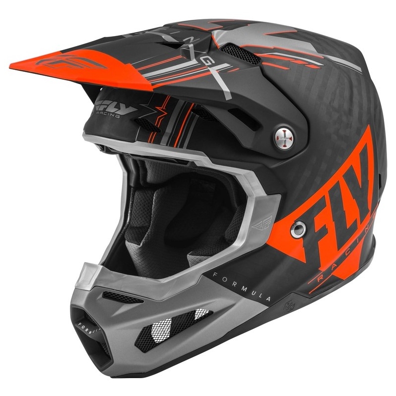 Kask motocrossowy FLY Racing Formula Vector czarny-szary-pomarańczowy