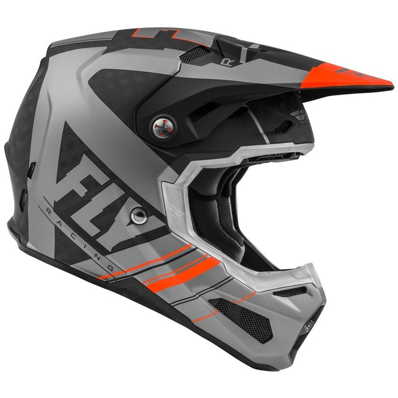 Kask motocrossowy FLY Racing Formula Vector czarny-szary-pomarańczowy