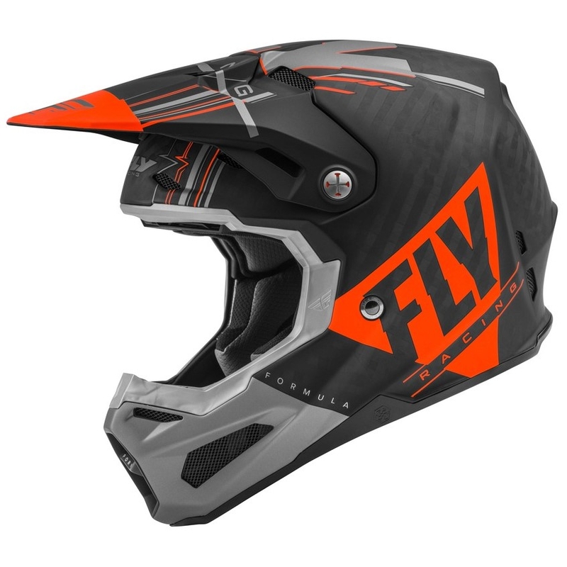 Kask motocrossowy FLY Racing Formula Vector czarny-szary-pomarańczowy