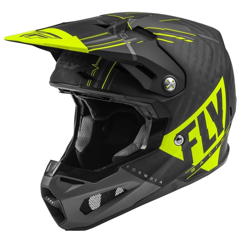 Kask motocrossowy FLY Racing Formula Vector czarno-szary-fluo żółty