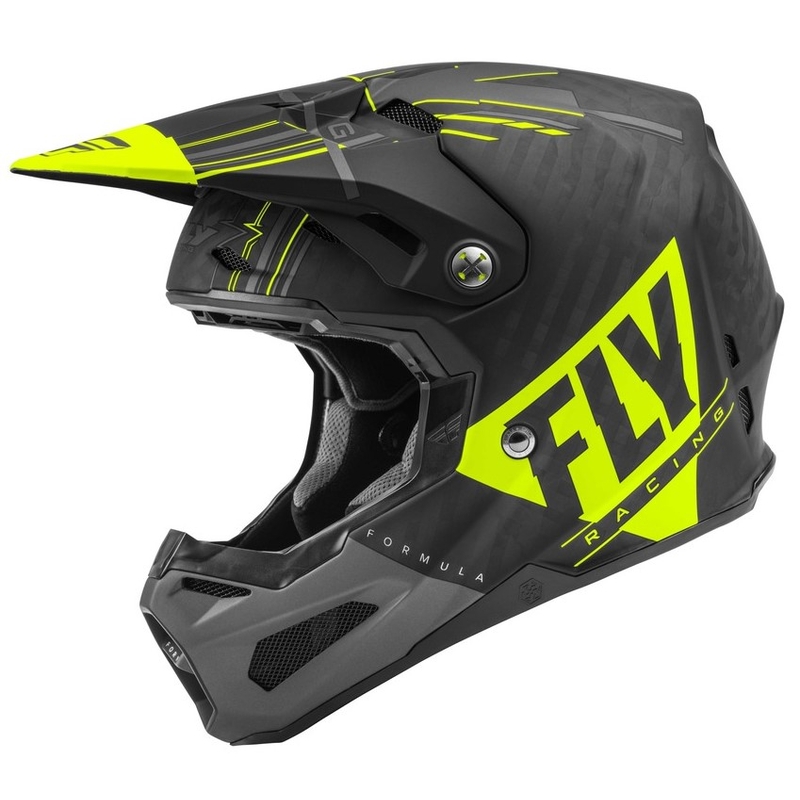 Kask motocrossowy FLY Racing Formula Vector czarno-szary-fluo żółty