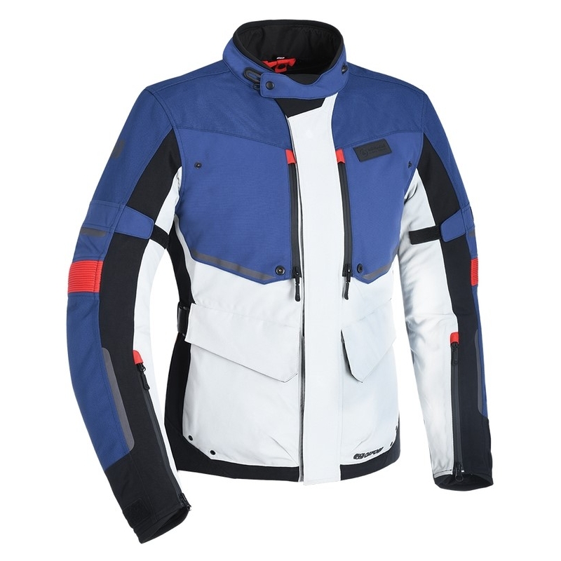 Kurtka motocyklowa Oxford Advanced Mondial szaro-czarno-niebieska