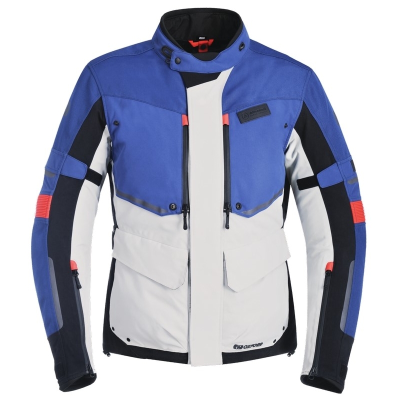 Kurtka motocyklowa Oxford Advanced Mondial szaro-czarno-niebieska