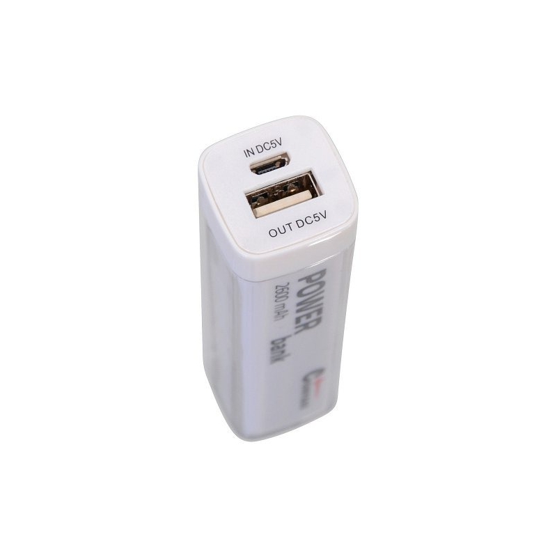 POWER BANK 2600mA biały + kabel 30cm