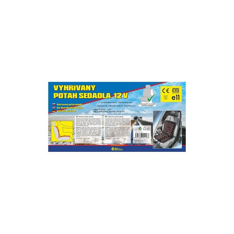 Pokrowiec na fotel wygrzewany z termostatem 12V - czarny