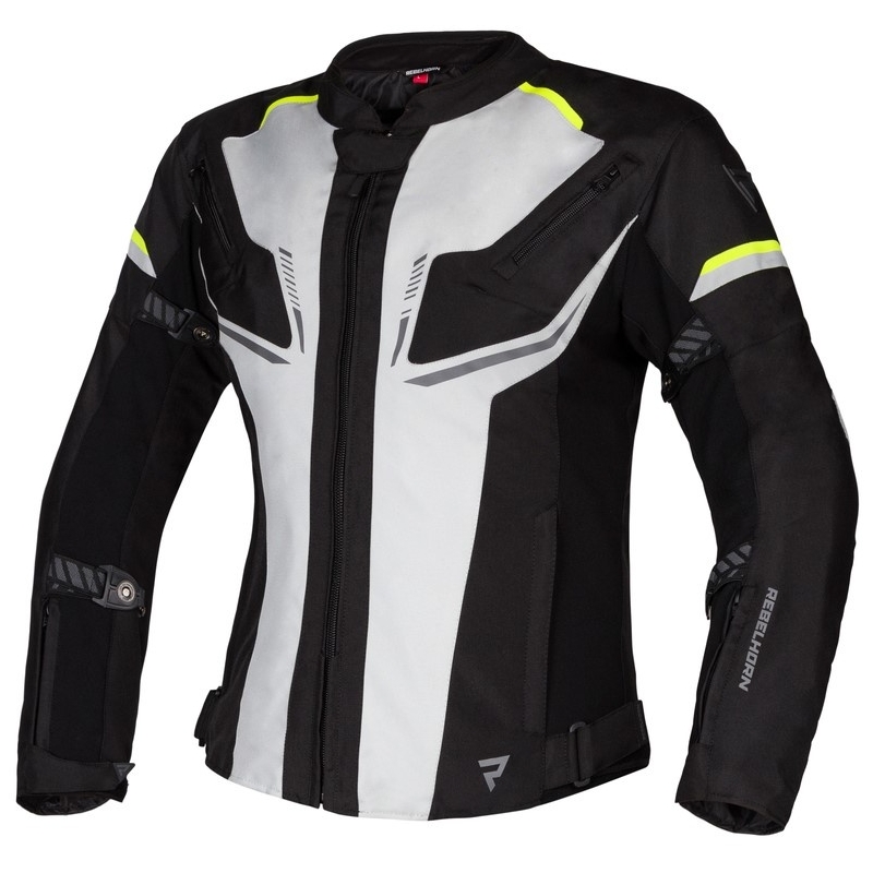 Damska kurtka motocyklowa Rebelhorn Blast szaro-czarno-fluo żółta wyprzedaż