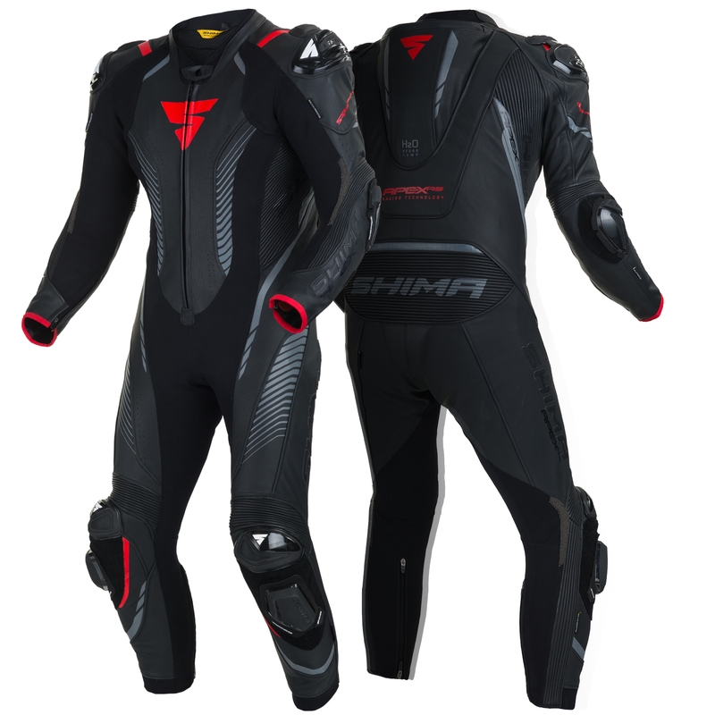 Jednoczęściowy kombinezon motocyklowy Shima Apex RS czarno-czerwony wyprzedaż