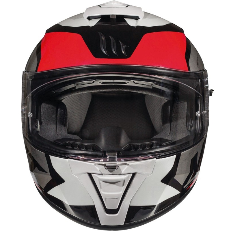Integralny kask motocyklowy MT Blade 2 SV Trick czarno-szaro-czerwony - II. jakość