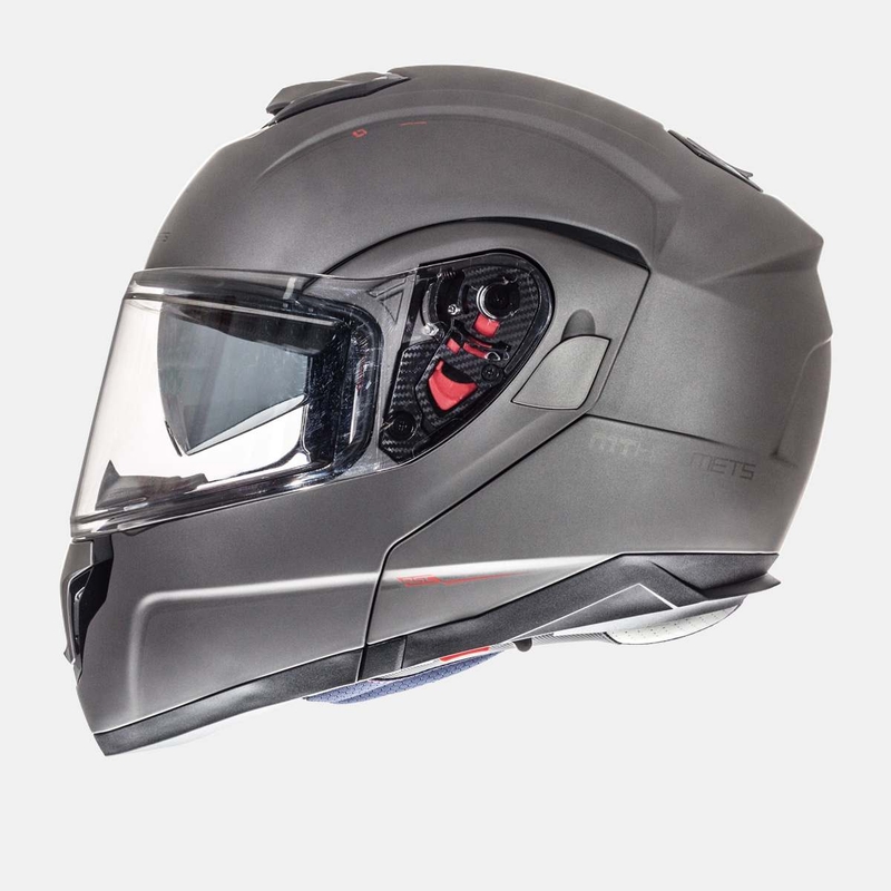 Szczękowy kask motocyklowy MT Atom tytanowy - II. jakość