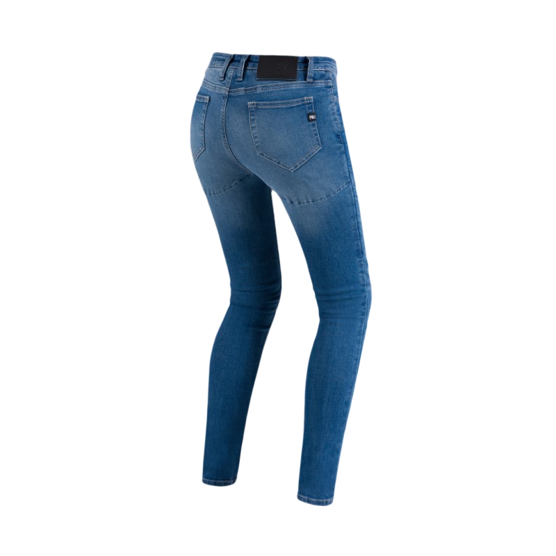 Damskie jeansy motocyklowe PMJ Skinny niebieskie wyprzedaż
