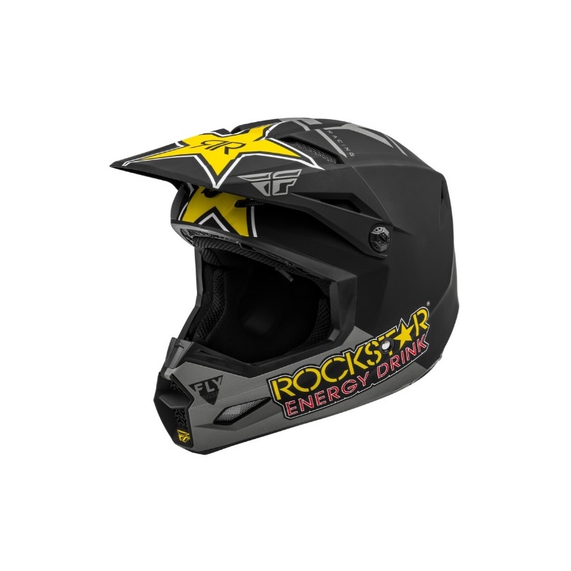 Kask motocrossowy FLY Racing Kinetic Rockstar szary-czarny-żółty