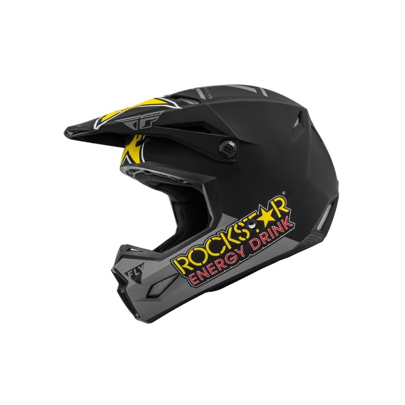 Kask motocrossowy FLY Racing Kinetic Rockstar szary-czarny-żółty
