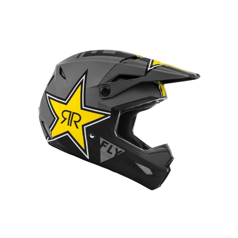 Kask motocrossowy FLY Racing Kinetic Rockstar szary-czarny-żółty