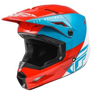 Kask motocrossowy FLY Racing Kinetic Straight czerwony-biały-niebieski