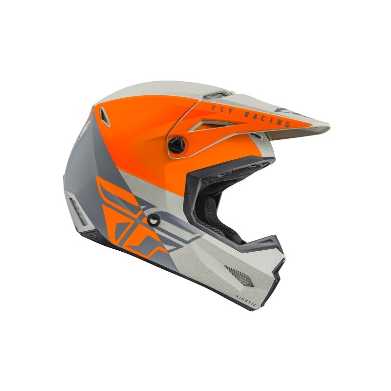 Kask motocrossowy FLY Racing Kinetic Straight pomarańczowo-szary outlet wyprzedaż