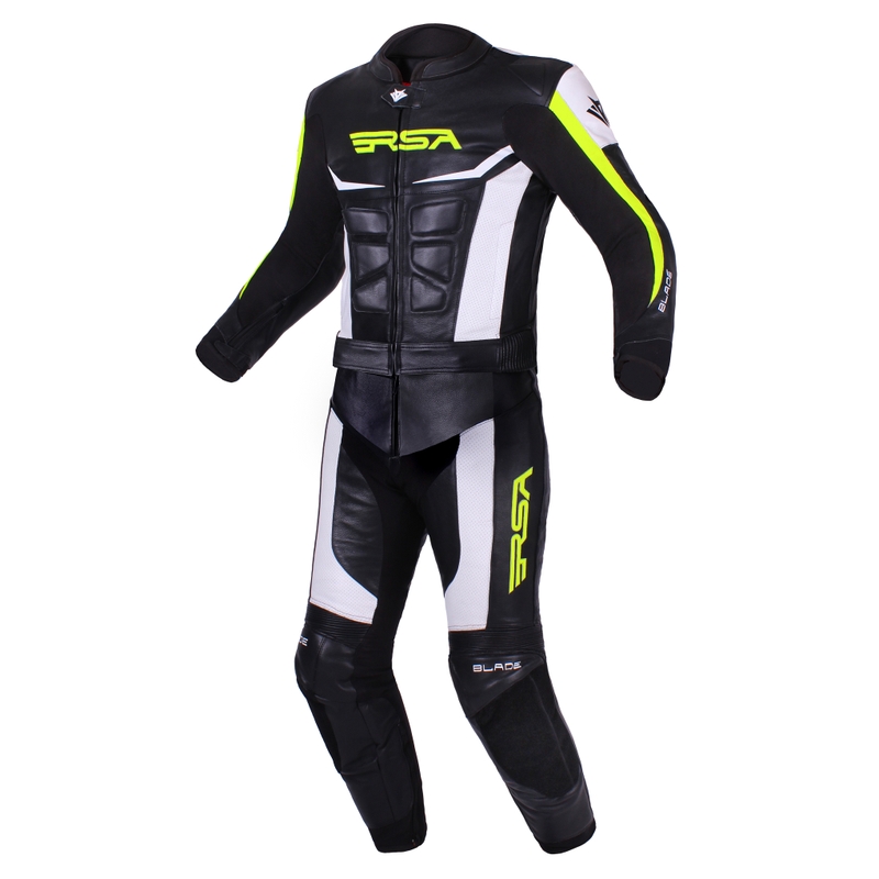 Kombinezon motocyklowy RSA Blade czarno-biało-fluo żółty wyprzedaż