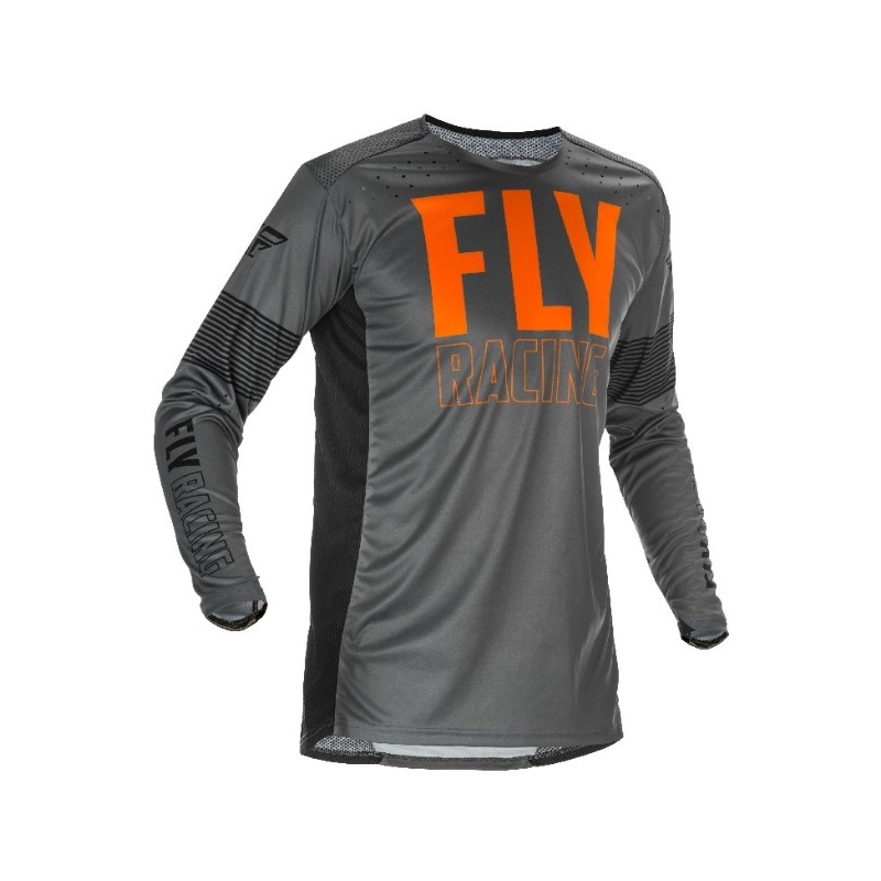 Koszulka motocrossowa FLY Racing Lite 2021 szaro-pomarańczowo-czarna
