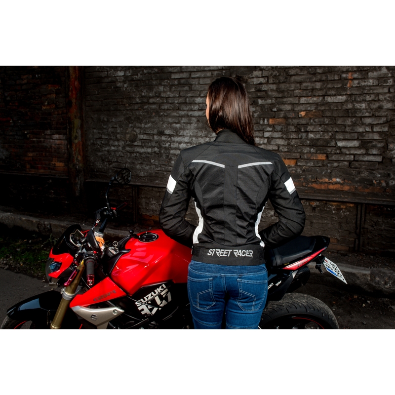 Damska kurtka motocyklowa Street Racer Betty czarno - biała - II. jakość
