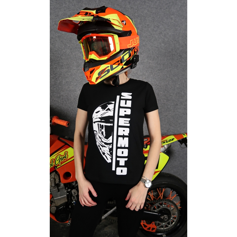 Damski T-shirt SUPERMOTO czarny
