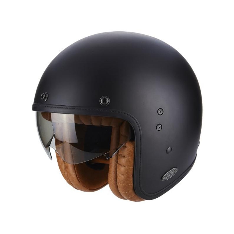 Otwarty kask motocyklowy Scorpion Belfast Luxe czarny wyprzedaż