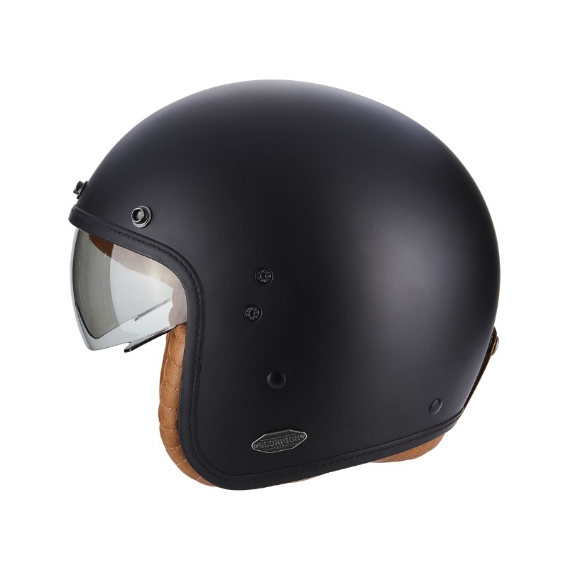 Otwarty kask motocyklowy Scorpion Belfast Luxe czarny wyprzedaż