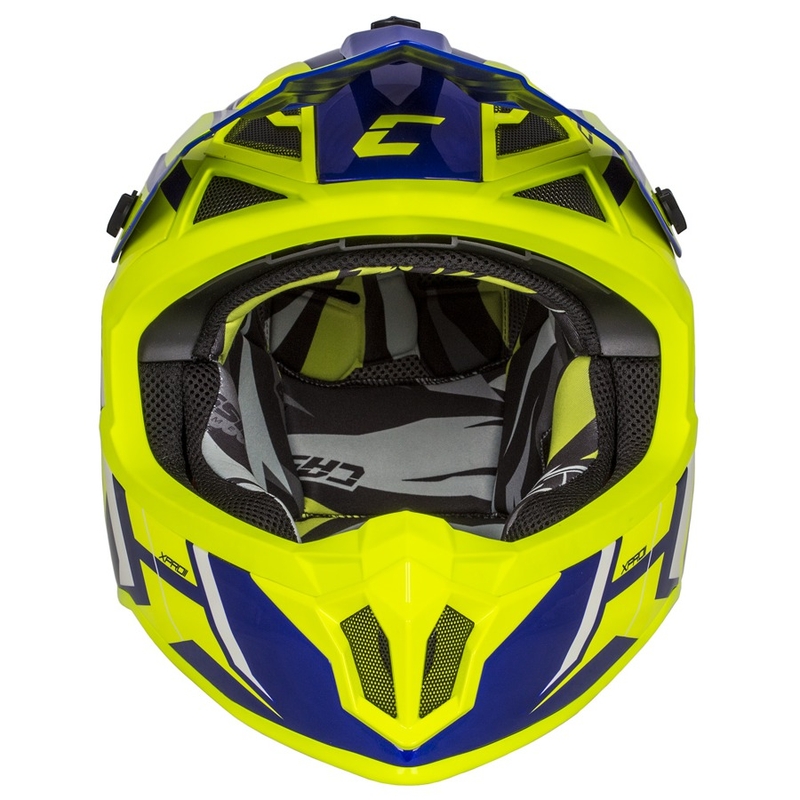 Kask motocrossowy Cassida Cross Pro II Contra fluo yellow-blue-white
