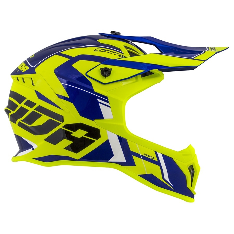 Kask motocrossowy Cassida Cross Pro II Contra fluo yellow-blue-white