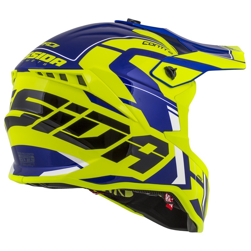 Kask motocrossowy Cassida Cross Pro II Contra fluo yellow-blue-white