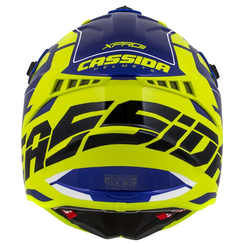 Kask motocrossowy Cassida Cross Pro II Contra fluo yellow-blue-white