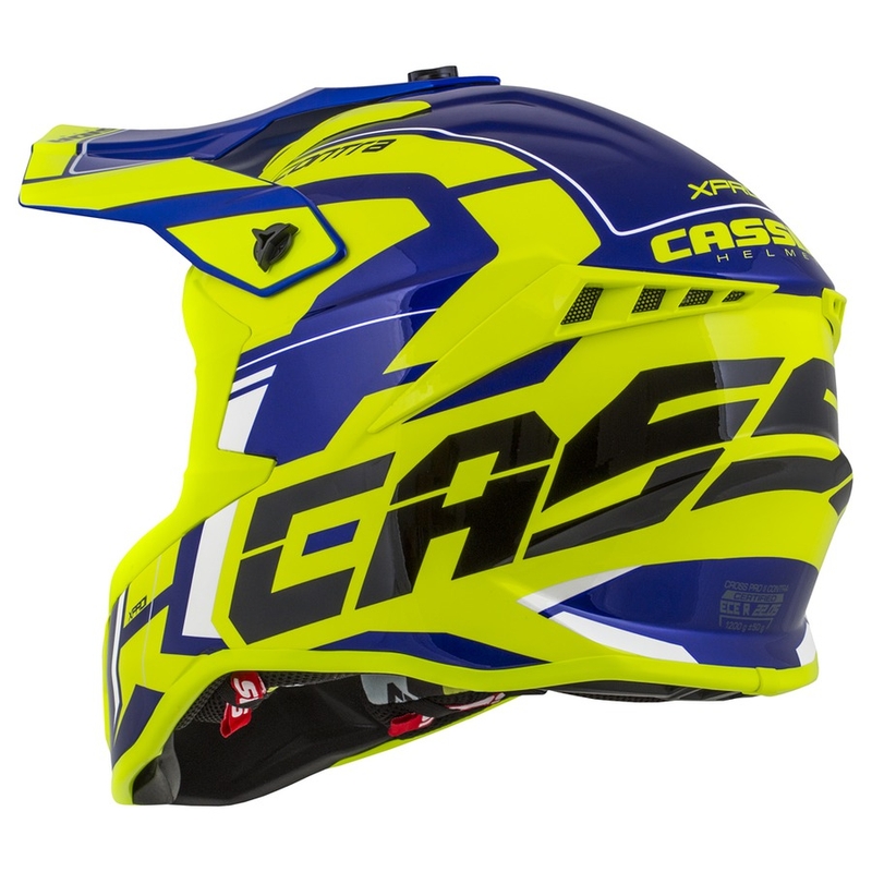 Kask motocrossowy Cassida Cross Pro II Contra fluo yellow-blue-white