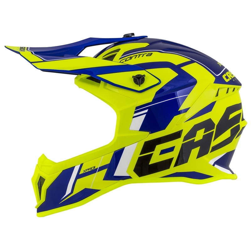 Kask motocrossowy Cassida Cross Pro II Contra fluo yellow-blue-white