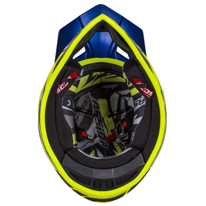 Kask motocrossowy Cassida Cross Pro II Contra fluo yellow-blue-white