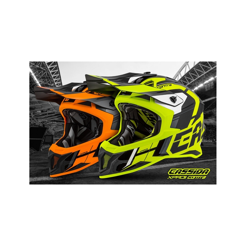 Kask motocrossowy Cassida Cross Pro II Contra fluo yellow-grey-black