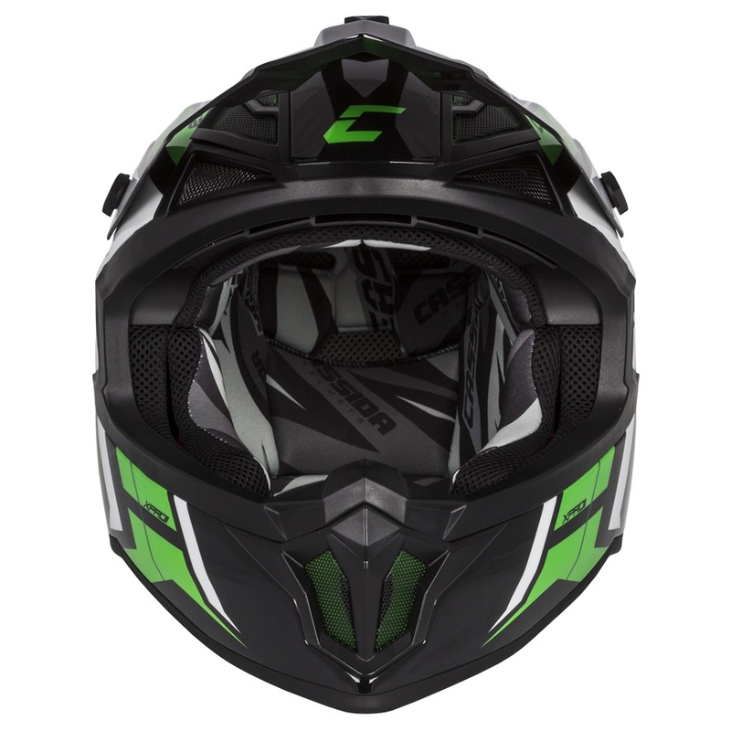 Kask motocrossowy Cassida Cross Pro II Contra czarny-szary-biały-zielony