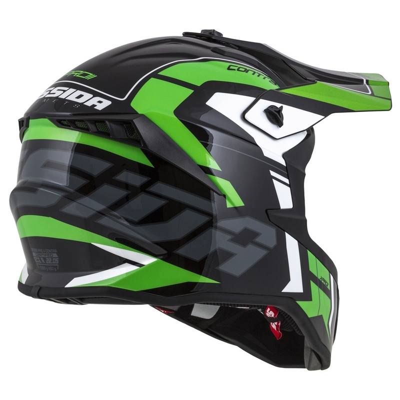 Kask motocrossowy Cassida Cross Pro II Contra czarny-szary-biały-zielony