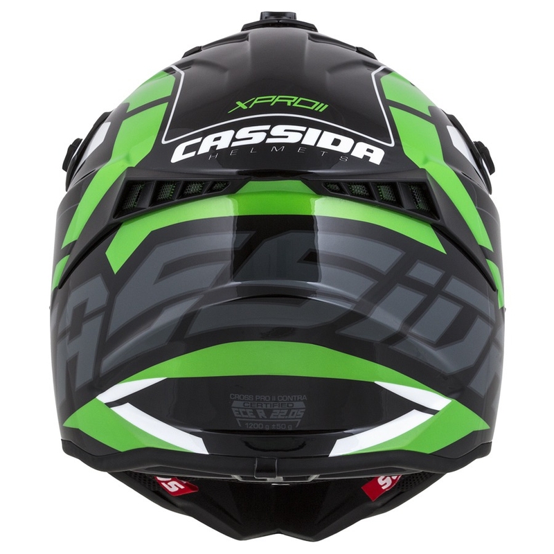 Kask motocrossowy Cassida Cross Pro II Contra czarny-szary-biały-zielony