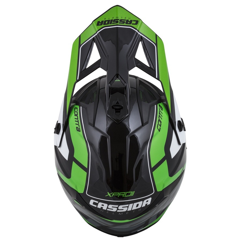 Kask motocrossowy Cassida Cross Pro II Contra czarny-szary-biały-zielony