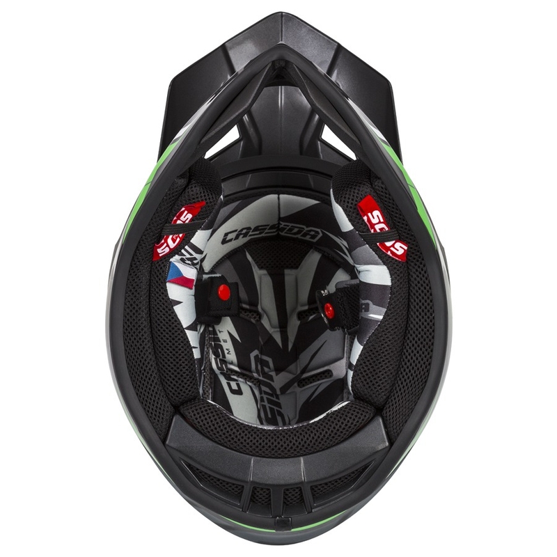 Kask motocrossowy Cassida Cross Pro II Contra czarny-szary-biały-zielony