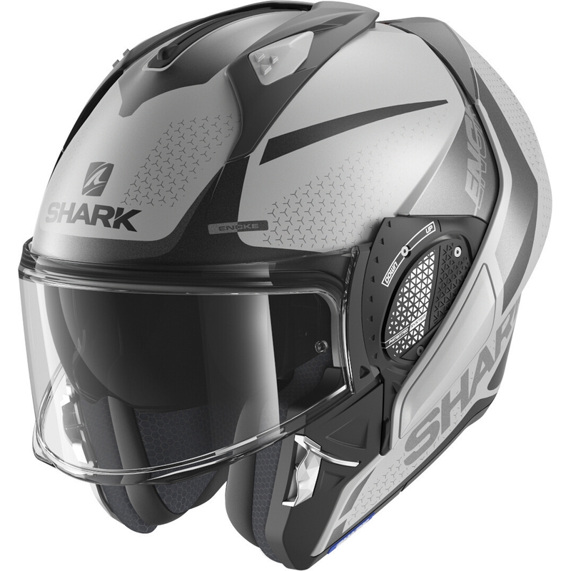 Kask z podnoszoną szczęką SHARK EVO-GT Encke szaro-czarny wyprzedaż
