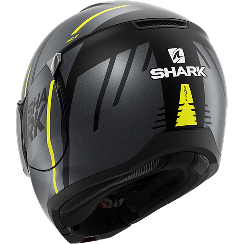 Szczękowy kask motocyklowy SHARK EVOJET Vyda czarno-szaro-żółty