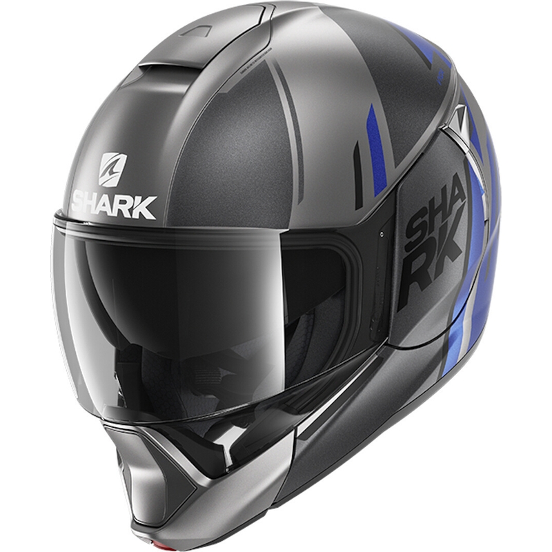 Szczękowy kask motocyklowy SHARK EVOJET Vyda szaro-niebieski