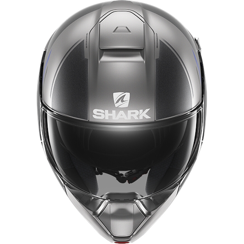 Szczękowy kask motocyklowy SHARK EVOJET Vyda szaro-niebieski
