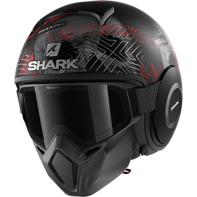 Otwarty hełm z maską SHARK STREET-DRAK Krull black-red