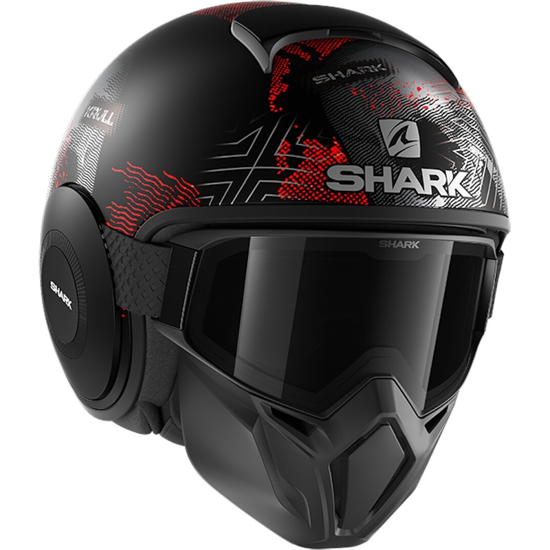 Otwarty hełm z maską SHARK STREET-DRAK Krull black-red