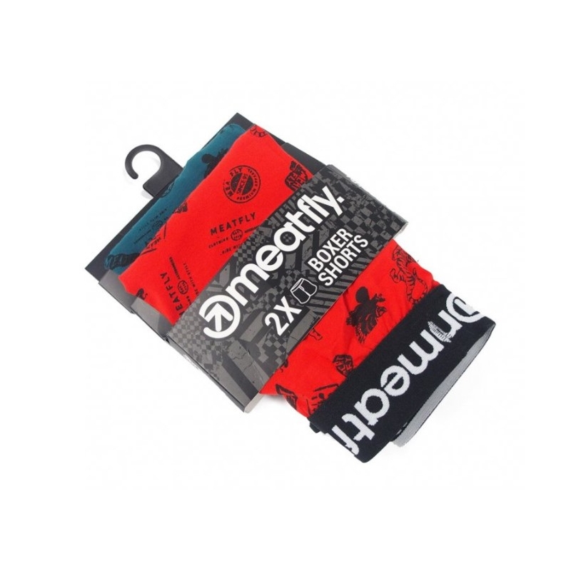 Meatfly Balboa Double pack boxer shorts - Stamps